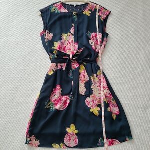 Collective Concepts Floral Dress With Crochet Trim - Size Small